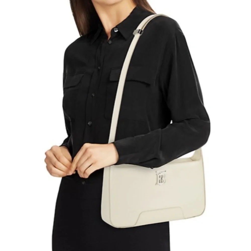 🔴SOLD🔴 BURBERRY Medium TB Monogram Leather Shoulder Bag- Warm Vanilla - Picture 4 of 15